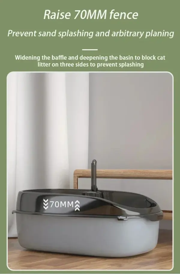 Verdickte Katzentoilette, halbgeschlossen, spritzwassergeschützt, Bettpfannen für Haustiere für mehrere Katzenhäuser, langlebiges Katzentoilett mit Schaufel, Heimtierbedarf - Image 17