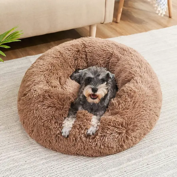 40-90cm rundes Haustier bett für großes Hunde bett super weiches Katzen bett lange Plüsch hundehütte für mittelgroße Hundehütte Winter warmes Schlafen - Image 28