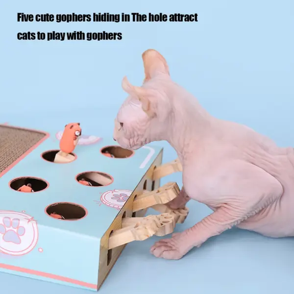 Katzenspielbox, Labyrinth, interaktiv, pädagogisch, Katze, Hit Gophers, lustiger Katzenstab, 3-in-1-Katzenspielzeug, Verfolgungsjagd, Maus mit Kratzbaum - Image 10