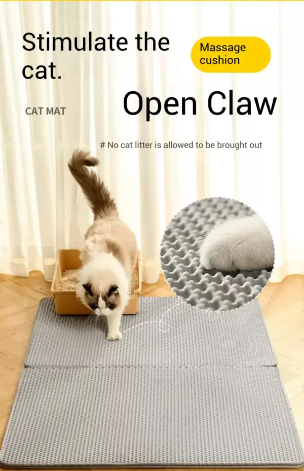 Doppelschichtige Katzenstreu-Matte, rutschfest, wasserdicht, Katzenmatte, Haustier, saubere Katzennatte, Katzentoilettenmatte, Haustier, saubere Katzentoilettenmatte - Image 12