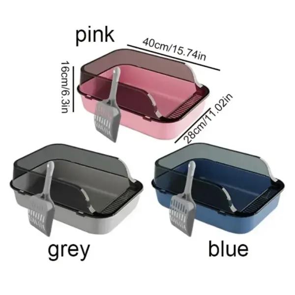 Katzentoilette-Set, großer Zaun, halbgeschlossene Katzentoilette, verdickte Katzentoilette mit Katzenstreuschaufel, Heimtierbedarf, Katzenstreu - Image 4
