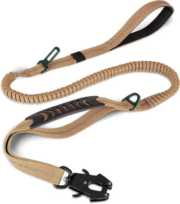 Heavy Duty Dog Leash with Elastic Bungee for Medium & Large Dogs - Shock Absorption & Safety Clip Included - Image 12