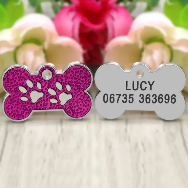 Personalisiertes Namensschild für Hunde und Katzen, glitzernde Strasssteine, Welpen, Kätzchen, Anti-Verlust-Haustierhalsband, Zubehör, kostenlose gravierte Haustierprodukte - Image 3
