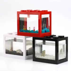 Aquarium Aquarium kreative mehrfarbige stapelbare Bausteine ökologisch für kleine Reptilien Haustier Box Landschaft Algen Dekoration