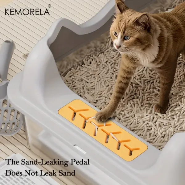 KEMORELA Katzentoilette aus Edelstahl, extra große, hochseitige Katzentoilette aus Metall für große Katzen, antihaftbeschichtet, geruchshemmend, auslaufsicher - Image 3