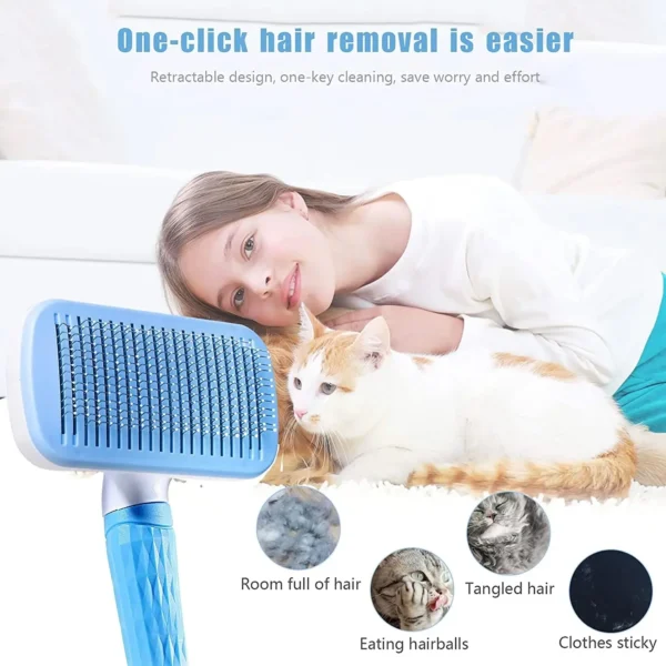 Dog Hair Remover Brush Cat Dog Hair Grooming And Care Comb For Long Hair Dog Pet Removes Hairs Cleaning Bath Brush Dog Supplies - Image 3