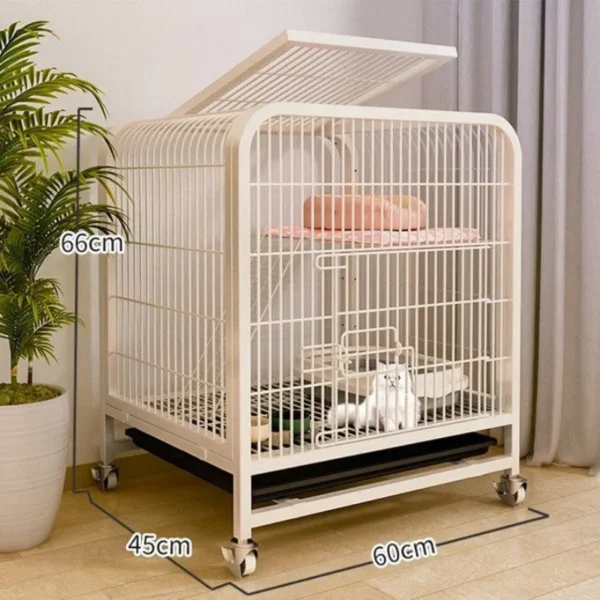 Cat Cage Villa Dog Pet Dog Cages House Leak-Proof Pan Metal Dog Crate With Door Removable Tray Kennel On Wheels Pet  Furniture - Image 8