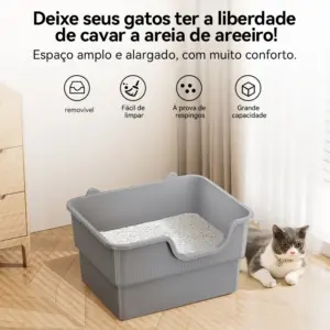 Amicura Cura Lite Katzentoilette, halbgeschlossen, spritzwassergeschütztes Katzentoilette, Reinigung, extragroße Katzentoilette, Haustiertablett, Bettpfanne