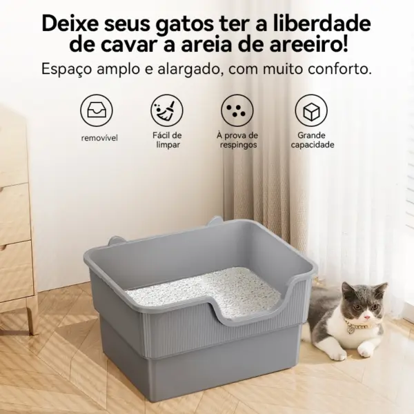 Amicura Cura Lite Katzentoilette, halbgeschlossen, spritzwassergeschütztes Katzentoilette, Reinigung, extragroße Katzentoilette, Haustiertablett, Bettpfanne