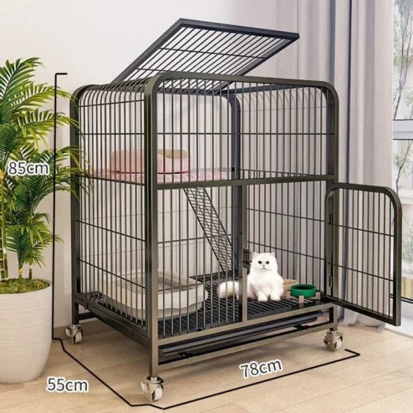 Cat Cage Villa Dog Pet Dog Cages House Leak-Proof Pan Metal Dog Crate With Door Removable Tray Kennel On Wheels Pet  Furniture - Image 10