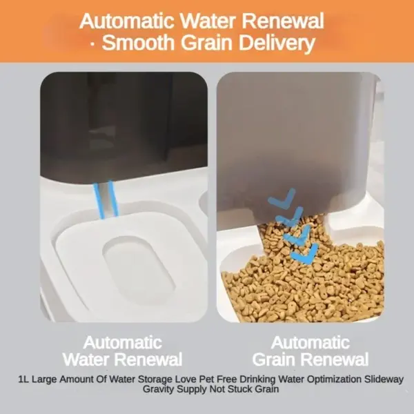 2-in-1-Aufbewahrungsbehälter für Haustiere, automatischer Futterspender für trockene Lebensmittel, großer sichtbarer Wasserbrunnen für Haustiere, automatischer Futterspender für Haustiere - Image 4