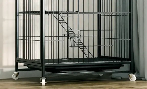 Katzen käfig Villa Hund Haustier Hunde käfige Haus auslaufs ichere Pfanne Metall Hunde kiste mit Tür abnehmbare Tablett Zwinger auf Rädern Haustier möbel - Image 22
