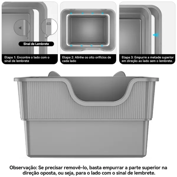 Amicura Cura Lite Katzentoilette, halbgeschlossen, spritzwassergeschütztes Katzentoilette, Reinigung, extragroße Katzentoilette, Haustiertablett, Bettpfanne - Image 3