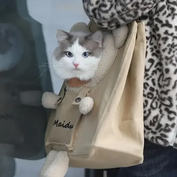 Pet Carriers Canvas Bag Tragbare Tragetasche Atmungsaktive Tasche Katze Hund Tragetaschen Ausgehende Reise Haustiere Handtasche Transport Umhängetasche - Image 14