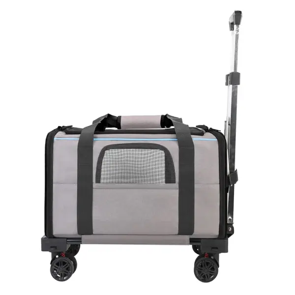 Haustier Trolley Tasche abnehmbarer Roll träger für kleine Hunde Katzen tragbare Reise träger mit Teleskop griff und Schulter gurt - Image 20