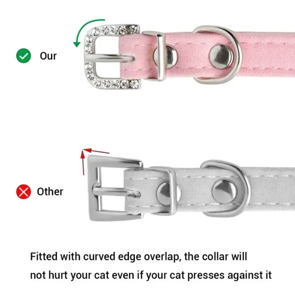 Personalisiertes Katzenhalsband aus weichem Samt, Welpen-Halskettenhalsbänder für Katzen, kleiner Hund, Kätzchen-Zubehör, individueller ID-Name, kostenlose Gravur - Image 6