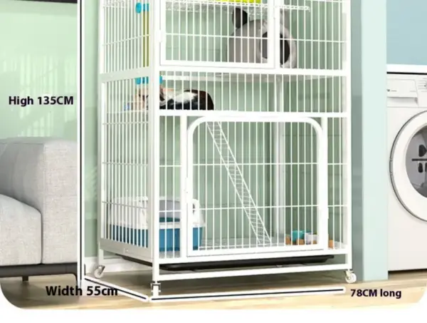 Katzen käfig Villa Hund Haustier Hunde käfige Haus auslaufs ichere Pfanne Metall Hunde kiste mit Tür abnehmbare Tablett Zwinger auf Rädern Haustier möbel - Image 52