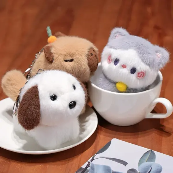 Capybara Plüschtier Anhänger Capybara Plüschtier Schlüsselanhänger Kawaii Tasche Schlüsselanhänger Niedlicher Hund Katze Puppen Autodekoration Weihnachtsgeschenk - Image 19