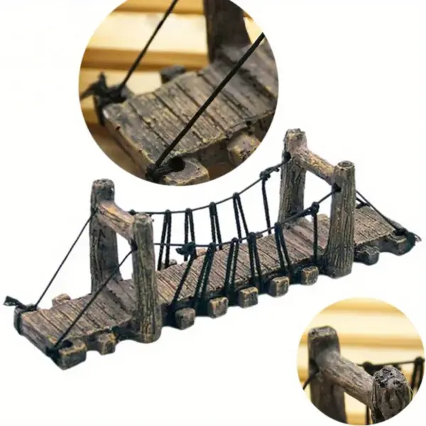 Aquarium Ornament Dekoration Haus mit Brücke für Aquarium - Image 7