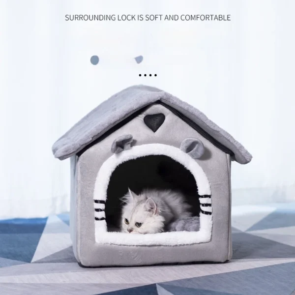 Indoor Warm Dog House Soft Pet Bed Tent House Dog Kennel Cat Bed With Removable Cushion Suitable For Small Medium Large Pets Ind - Image 4
