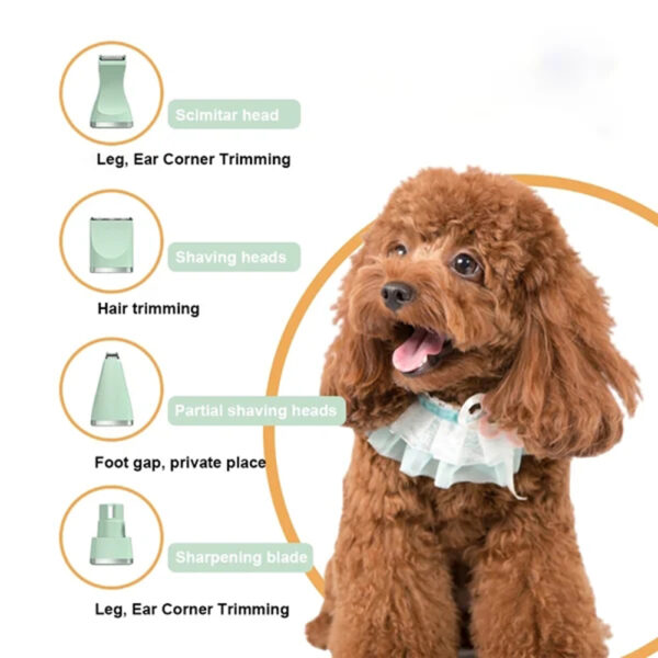 4-in-1 multifunktionale elektrische Hundeknipser für die Pflege Akku-Hunderasierer Clippers Trimmer Geräuscharme Hundesalonwerkzeuge - Image 14