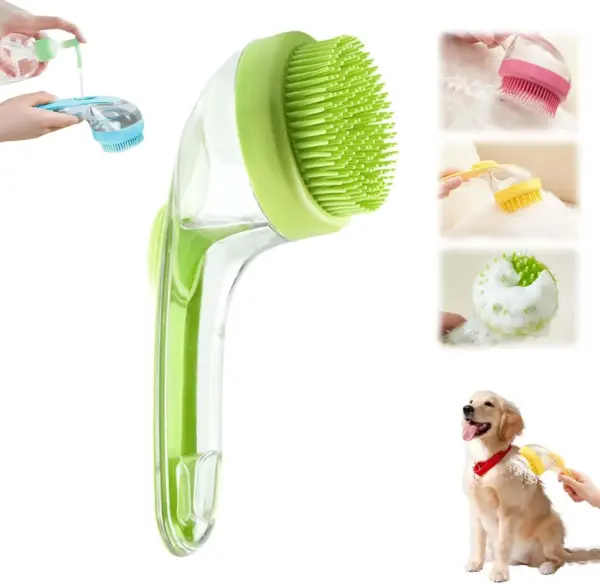Fellpflegebürste für Haustiere – Badmassagegerät und Blasenmacher, Pfotenwascher, Badebürste, Schrubber, Shampoo-Bürste für lange/kurzhaarige Hunde und Katzen