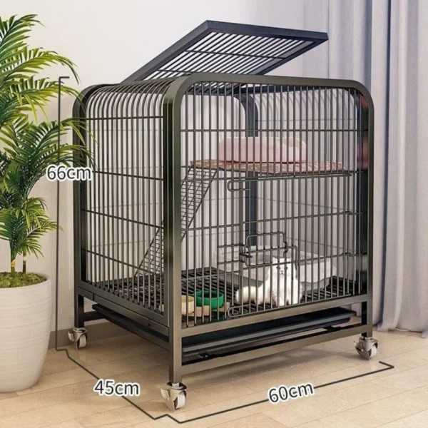 Cat Cage Villa Dog Pet Dog Cages House Leak-Proof Pan Metal Dog Crate With Door Removable Tray Kennel On Wheels Pet  Furniture - Image 12