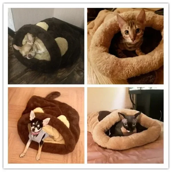 Pet Dog Kennel Cat Kennel Four Seasons Teddy Dog Kennel Cat Dog Mat Cotton Cattery Four Seasons Dog Sleeping Bag Double Plush - Image 6