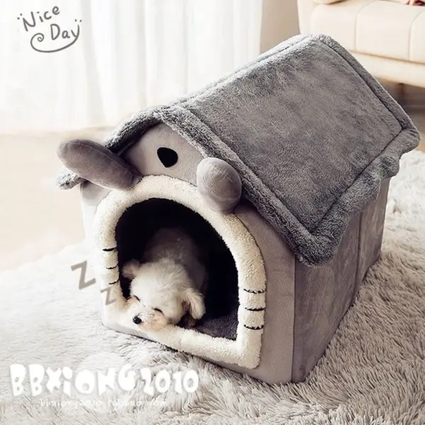 Warmes Hundehaus für den Innenbereich, weiches Haustierbett, Zelthaus, Hundehütte, Katzenbett mit abnehmbarem Kissen, geeignet für kleine, mittelgroße und große Haustiere - Image 15