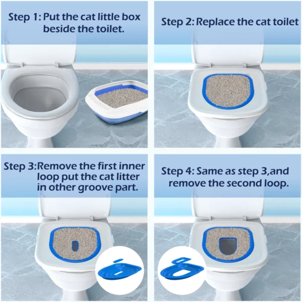 Pet Cat and Dog Toilet Training Artifact Kit Sand Tray Toilet Removable Reusable Trainer Toilet Pet Cleaning Training Products - Image 6