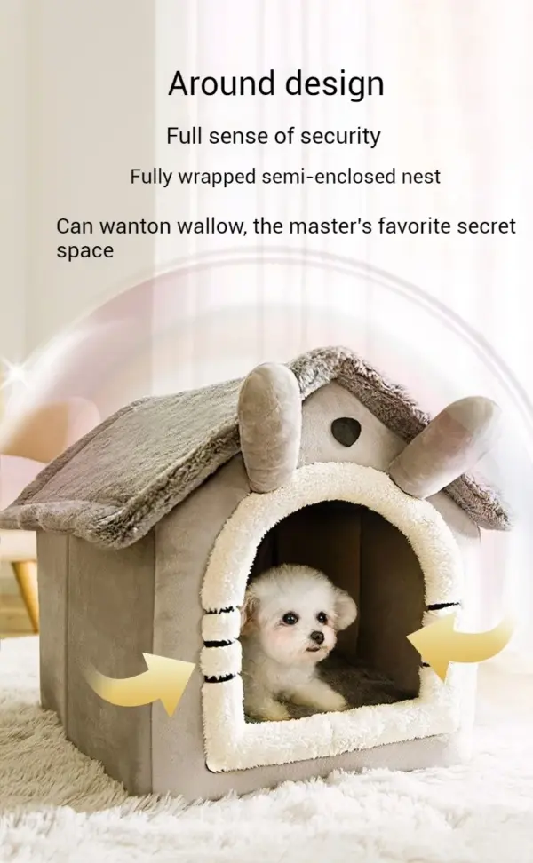 Warmes Hundehaus für den Innenbereich, weiches Haustierbett, Zelthaus, Hundehütte, Katzenbett mit abnehmbarem Kissen, geeignet für kleine, mittelgroße und große Haustiere - Image 17