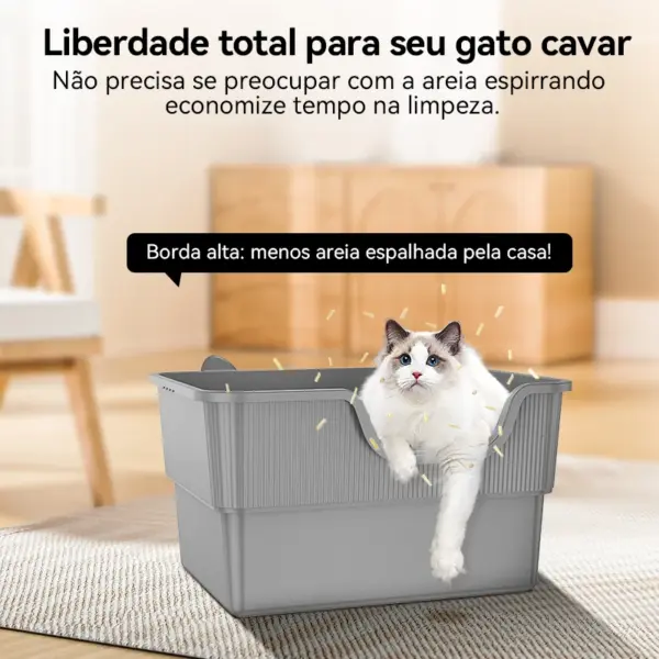 Amicura Cura Lite Katzentoilette, halbgeschlossen, spritzwassergeschütztes Katzentoilette, Reinigung, extragroße Katzentoilette, Haustiertablett, Bettpfanne - Image 4