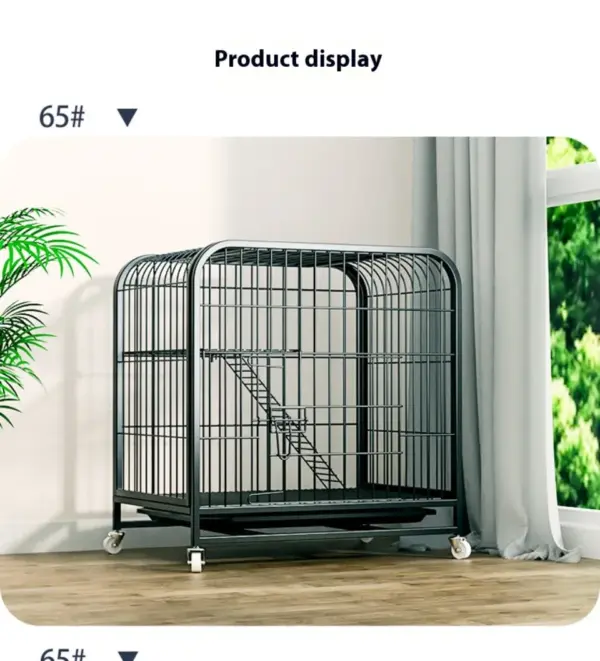 Katzen käfig Villa Hund Haustier Hunde käfige Haus auslaufs ichere Pfanne Metall Hunde kiste mit Tür abnehmbare Tablett Zwinger auf Rädern Haustier möbel - Image 39