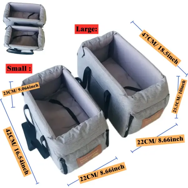 Tragbarer Haustier-Autositz, zentrale Sicherheit, für Reisen, Katzen, Hundebett, Transport, Hundeträger, Schutz, Hundetaschen, für mittelgroße/kleine Hunde und Katzen - Image 14