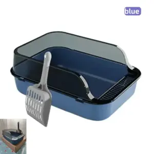 Katzentoilette-Set, großer Zaun, halbgeschlossene Katzentoilette, verdickte Katzentoilette mit Katzenstreuschaufel, Heimtierbedarf, Katzenstreu
