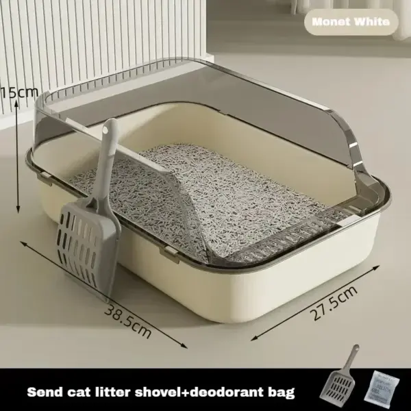 Verdickte Katzentoilette, halbgeschlossen, spritzwassergeschützt, Bettpfannen für Haustiere für mehrere Katzenhäuser, langlebiges Katzentoilett mit Schaufel, Heimtierbedarf - Image 12