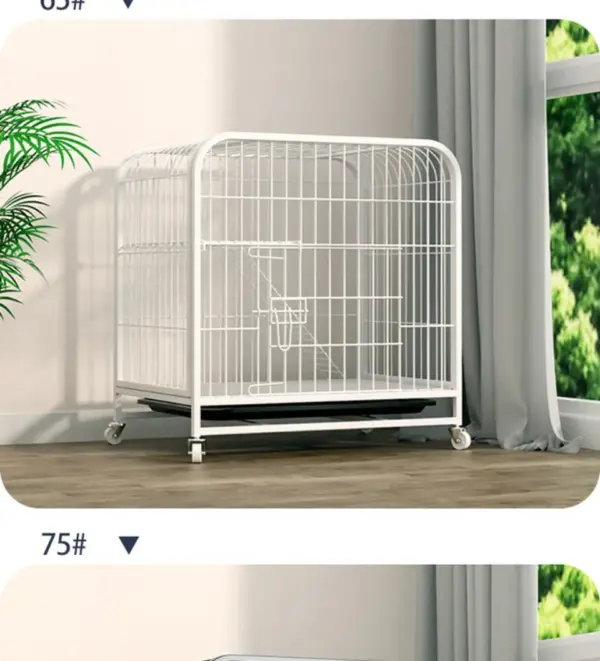 Katzen käfig Villa Hund Haustier Hunde käfige Haus auslaufs ichere Pfanne Metall Hunde kiste mit Tür abnehmbare Tablett Zwinger auf Rädern Haustier möbel - Image 40