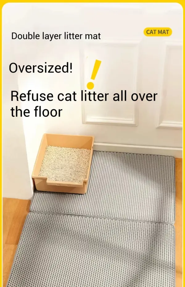 Doppelschichtige Katzenstreu-Matte, rutschfest, wasserdicht, Katzenmatte, Haustier, saubere Katzennatte, Katzentoilettenmatte, Haustier, saubere Katzentoilettenmatte - Image 10