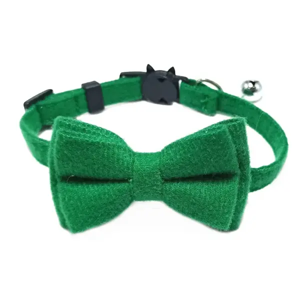 Haustier Breakaway Katzenhalsband Fliege und Glocke Niedliches kariertes Weihnachtsrotes elastisches verstellbares Hundehalsband mit Schärpe Kleine Glocke für Katzen - Image 9