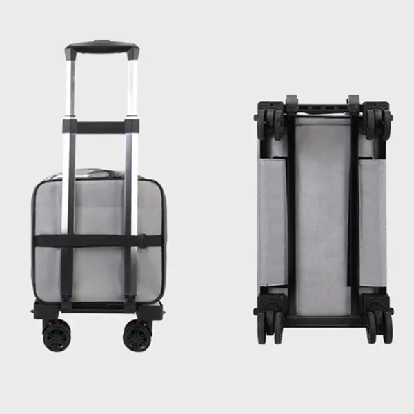 Haustier Trolley Tasche abnehmbarer Roll träger für kleine Hunde Katzen tragbare Reise träger mit Teleskop griff und Schulter gurt - Image 3
