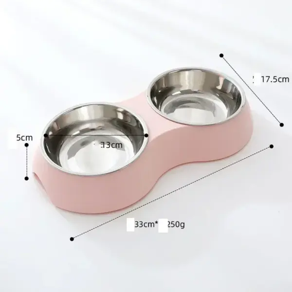 Doppelte Tiernahrung Schüssel Edelstahl Trink geschirr Haustier Trink futter Hundefutter Welpen fütterung liefert Kätzchen futter Wasser zubehör - Image 2