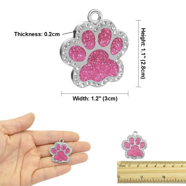 Personalisiertes Namensschild für Hunde und Katzen, glitzernde Strasssteine, Welpen, Kätzchen, Anti-Verlust-Haustierhalsband, Zubehör, kostenlose gravierte Haustierprodukte - Image 37