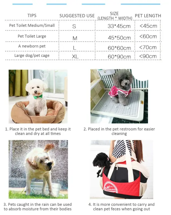 100/50/40/20PCS Saugfähige Hunde Windeln Einweg Welpen Training Pipi Pads Trocken Sauber Kissen Hund Liefert pañales para perros - Image 19