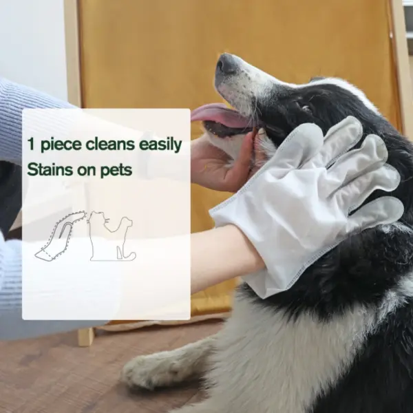 Hundesalon-Handschuh, Haustier-Badetücher, Hunde-Körpertücher, keine Spülung, Waschhandschuhe für die Reinigung von Katzen, Fell, Ohren, Augen und Pfoten, desodorierend - Image 3