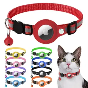 Airtag Case Halsband für Katzen mit Schutzhülle für Anti Lost Locator Tracker Hunde zubehör reflektierende Haustier halsbänder