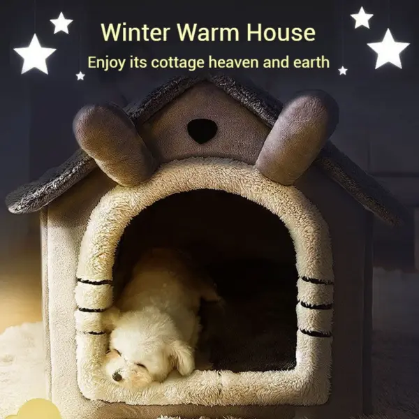 Warmes Hundehaus für den Innenbereich, weiches Haustierbett, Zelthaus, Hundehütte, Katzenbett mit abnehmbarem Kissen, geeignet für kleine, mittelgroße und große Haustiere - Image 14