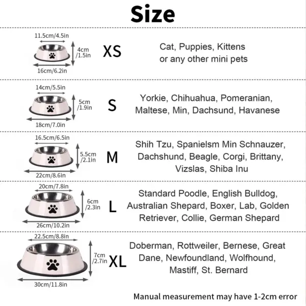 1PC Edelstahl Pet Bowl Katze Schüssel Hundefutter Schüssel Multi-Spezifikation Anti-herbst Futternapf Futternapf Fütterung haustier Liefert - Image 17