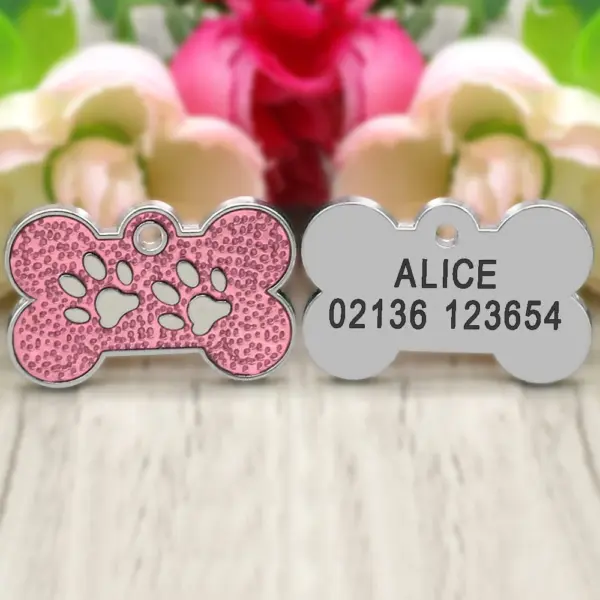 Personalisiertes Namensschild für Hunde und Katzen, glitzernde Strasssteine, Welpen, Kätzchen, Anti-Verlust-Haustierhalsband, Zubehör, kostenlose gravierte Haustierprodukte - Image 48