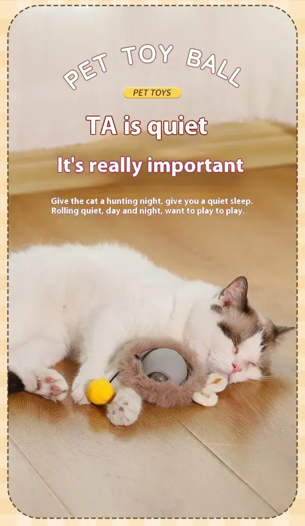 Interaktiver Katzenspielzeugball, automatischer elektrischer rollender Ball, Spielzeug für Katzen/Kätzchen, Haustiere, intelligenter automatischer Teaser, USB wiederaufladbar - Image 33