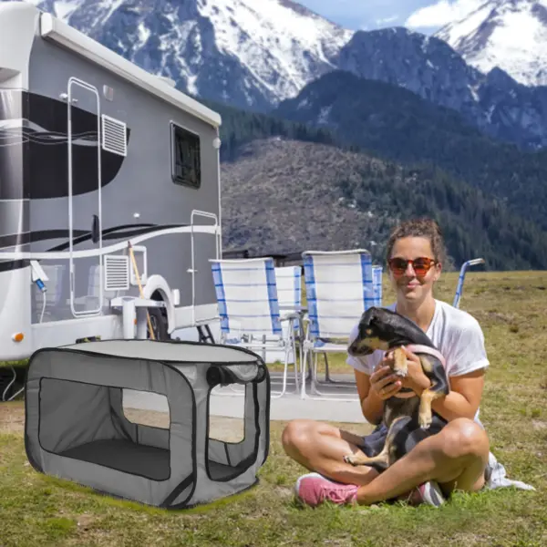 Tragbare Hundehütte, faltbar, Pop-Up-Hunde-Reiskiste, kleines Hundezelt, Kisten, Käfig, Autositz, Zwinger für drinnen und draußen, Haustier. Neu - Image 8